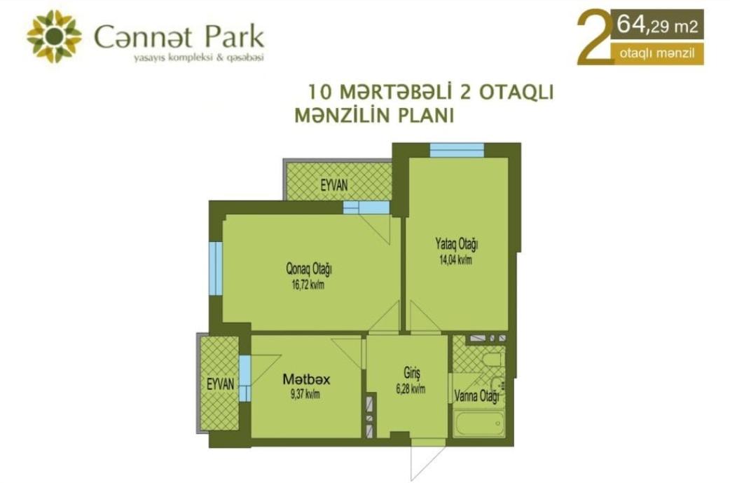 🔴 64.29 m² | Klassik və Rahat